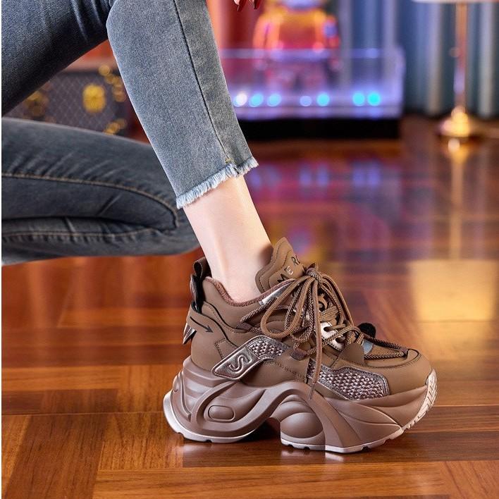 Platform Dad Shoes Women's 2025 Autumn New 10cm Small Inner Height Increase Women's Shoes Versatile Sports and Leisure Shoes