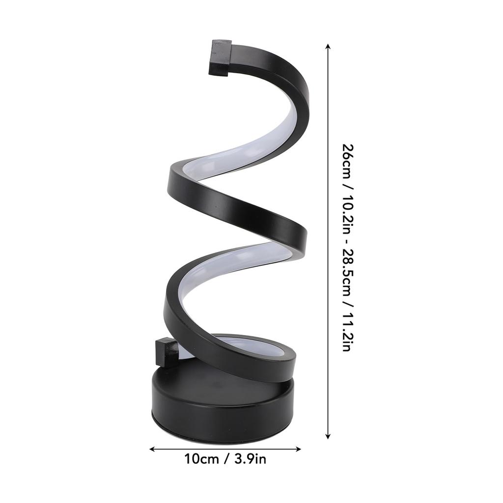 Spiral LED Tischleuchte 3 Farbtemperaturen Stufenloses Dimmen USB-betrieben Moderne Dekorative Schreibtischlampe