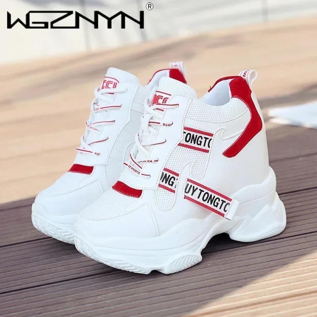 NEW Luxury High Quality Chunky Platform Outdoor Sneakers Women Super High Heels Casual Shoes Woman Height Increasing Boot Mujer