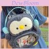 Plush Penguin Cartoon Backpack For Daily Use With Breathable Material And Zip Closure