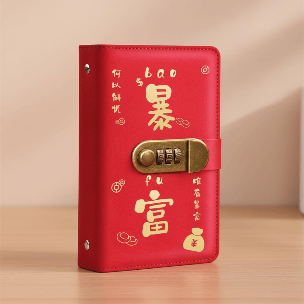 With Password Lock Budget Binder with Lock Wallet Storage Account Book  for Budgeting Planner
