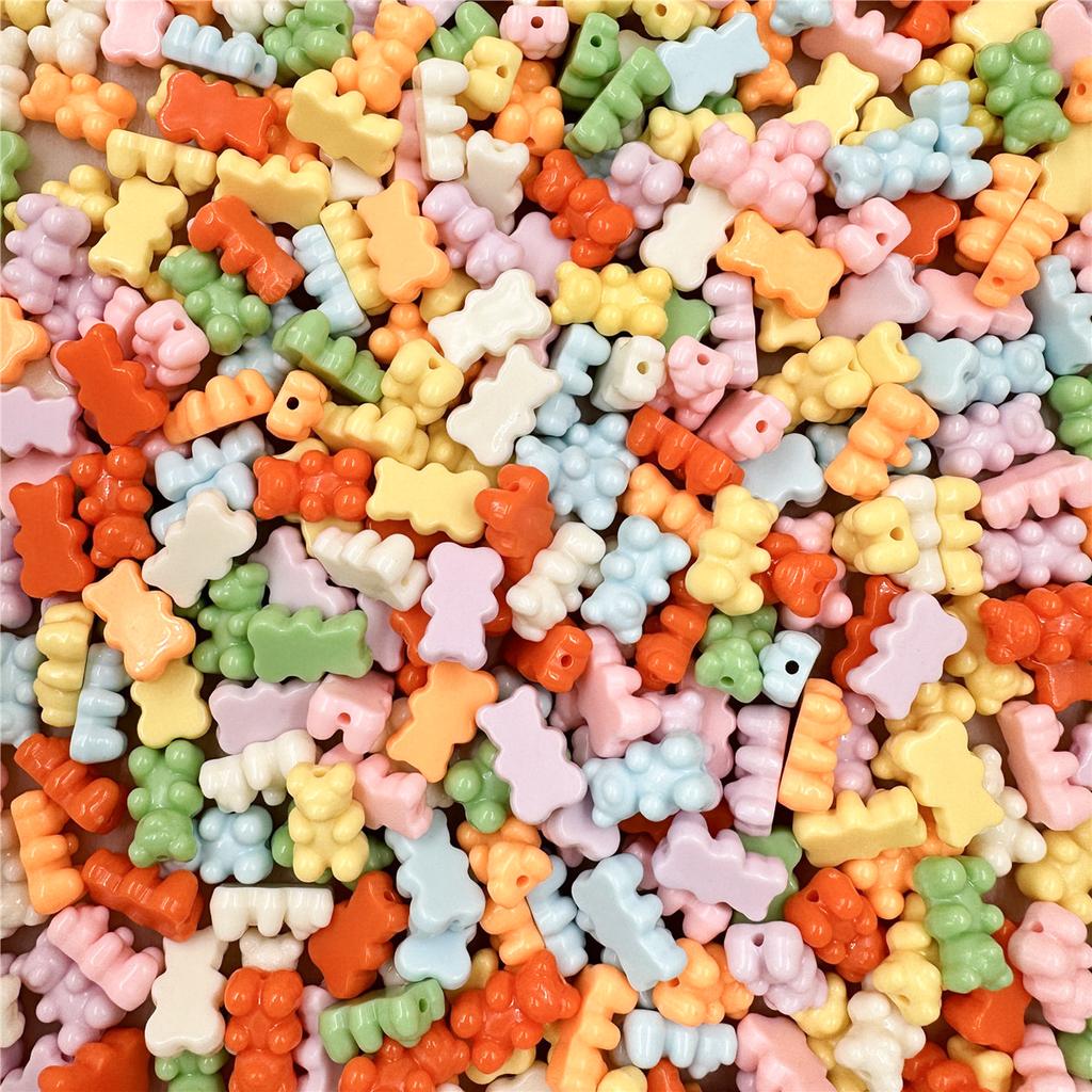 Kreative Mode Bär Herstellung Ohrring 11*18mm 25Pcs Lose Perlen Einfarbig Handy Kette Materialien Armband Schmuck zubehör DIY