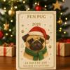 2025 24 Days Pug Christmas Advent 2D Acrylic Pet Seasonal Decor Pug Tree Ornament Countdown Calendar For Home Kids Adults Gifts