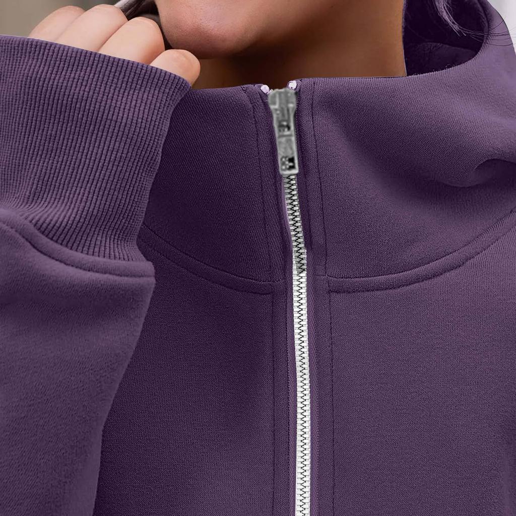 Dámské mikiny na zip Fleecové bundy Oversized mikiny Podzimní módní outfity Svetry Zimní oblečení