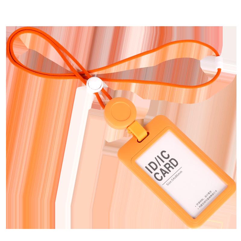 Retractable ID Card Holder with Lanyard, Hard Shell Badge Holder for Campus or Meal Cards