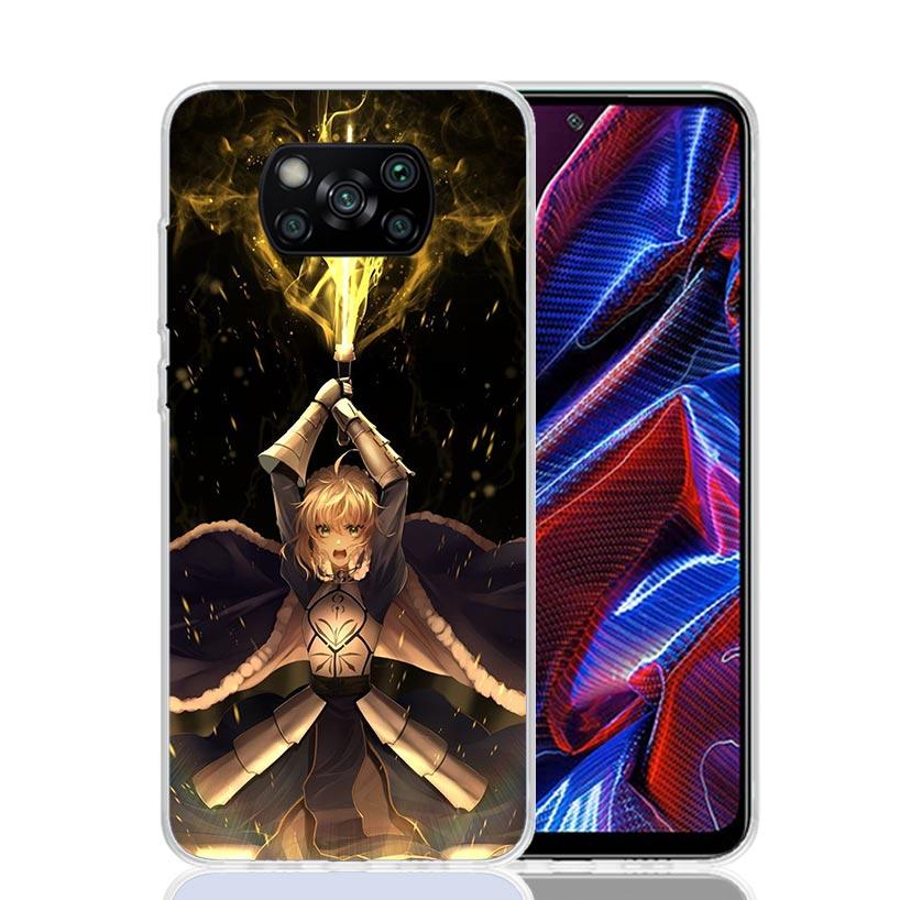 Fate Zero Stay Night Saber Case Phone Cover for Xiaomi Redmi Note 10 9 9S 8 8T 7 5 Pro Mi 12T 11T 10T 9T 12 11 Lite A3 A2 Trend