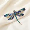 Blue Rhinestone Dragonfly Brooch, Classic Enamel Insect Pin, Zinc Alloy Fashion Accessory Gift for Women