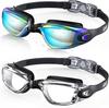 Custom HD Anti-Pinch Swim Cap & Foldable Goggles Set with Nose Clip & Earplugs