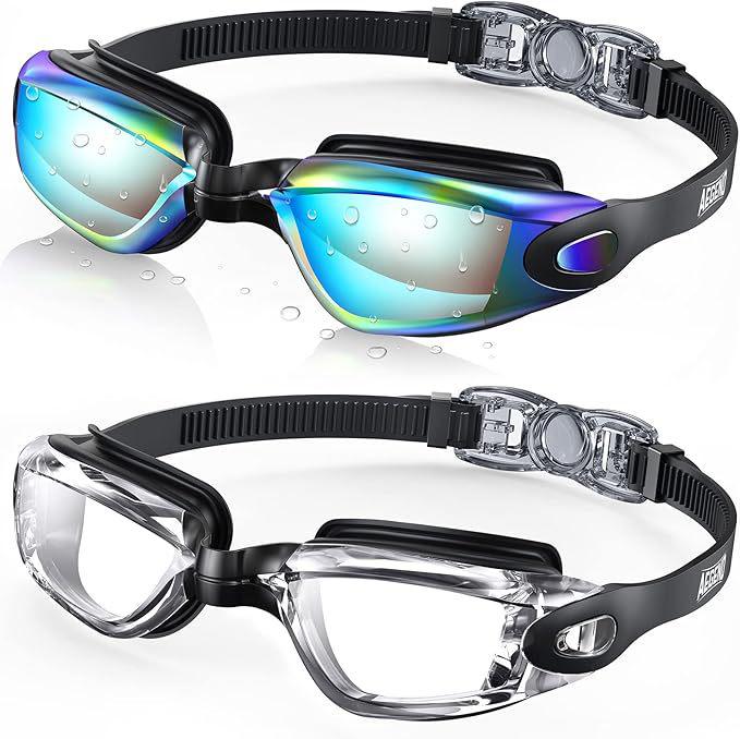 Custom HD Anti-Pinch Swim Cap & Foldable Goggles Set with Nose Clip & Earplugs