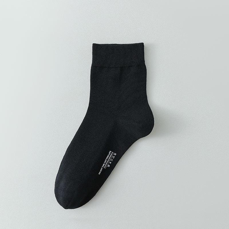 

Мужские дышащие хлопковые носки средней длины — антибактериальные, дезодорирующие, впитывающие пот для весны, осени и зимы One Size