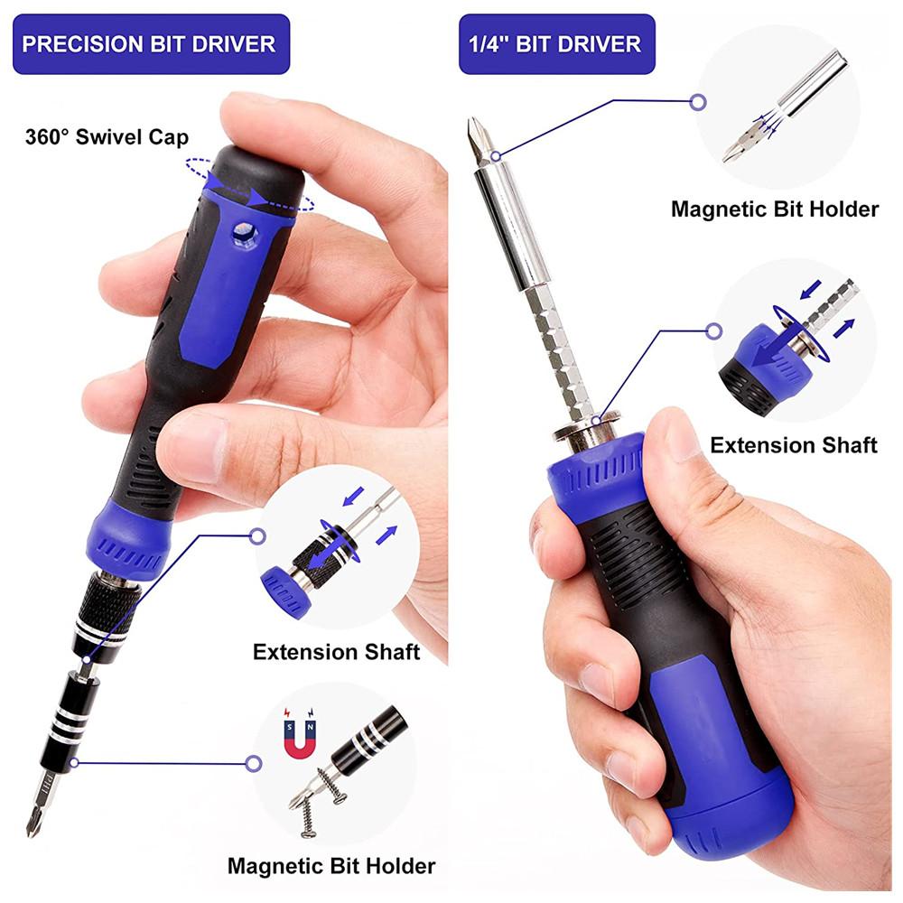 Precision Screwdriver Set 191-PCS Multi-Bit Screwdriver 1/4 Inch Nut Driver Home Improvement Tool Electronic Repair Kit