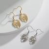 18K Gold Bohemian Palm Leaf Drop Earrings for Women
