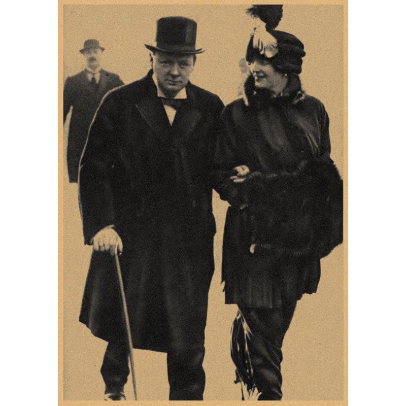 Großes inspirierendes Winston Churchill Retro Kraftpapier Poster für die Wanddekoration im Studentenwohnheim