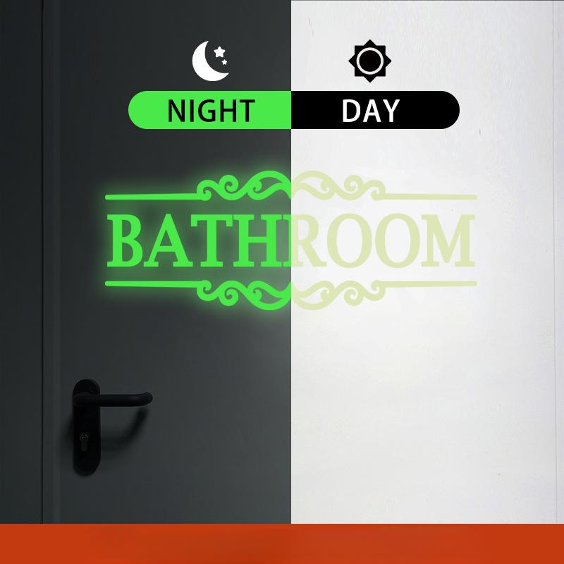 

Светящиеся наклейки на стену в туалете, светящиеся в темноте обои для ванной комнаты, декор для туалета, виниловые наклейки для дома, украшение комнаты 15x30cm