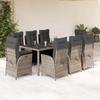 VidaXL Garden Dining Set with Cushions 9 Pcs, Table and Chairs with Adjustable Backrest, Outdoor Furniture, 3213084