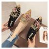 Fashion New 2025 Pointed Toe Women Flat Rhinestones Cherry Loafers Rivets Classic Ladie Flats Shoes Women's Ballet Flats Soft Boat Shoes