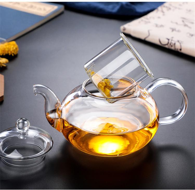 400ml-1600ml Heat-resistant Glass Hot Tea Pot Flower Kettle Kung Fu Teawear Set Tea Beverage Strainer Infuser Puer Oolong Barley Pot Teaware for