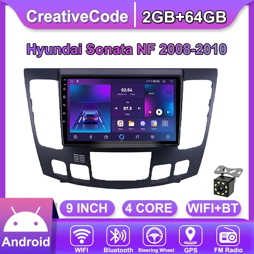 Android Car-Play Car Radio For Hyundai Sonata NF 2008-2010 Multimedia Player Head Unit Stereo GPS Navigation BT WIFI,2+64GB