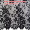 Weißer Wimpernspitzenstoff Schwarze Wimpernborte Nähspitzenstoff Blumenspitze Brautkleid nähen