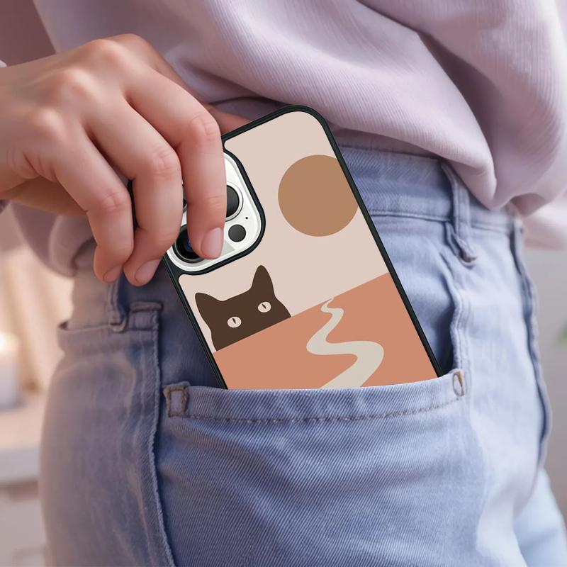 Abstract Cat Mount Fuji Japan Landscape Phone Case For iPhone 17 Air 15 16e 14 13 Pro Max Coque 12 11 Pro Max PLUS cover