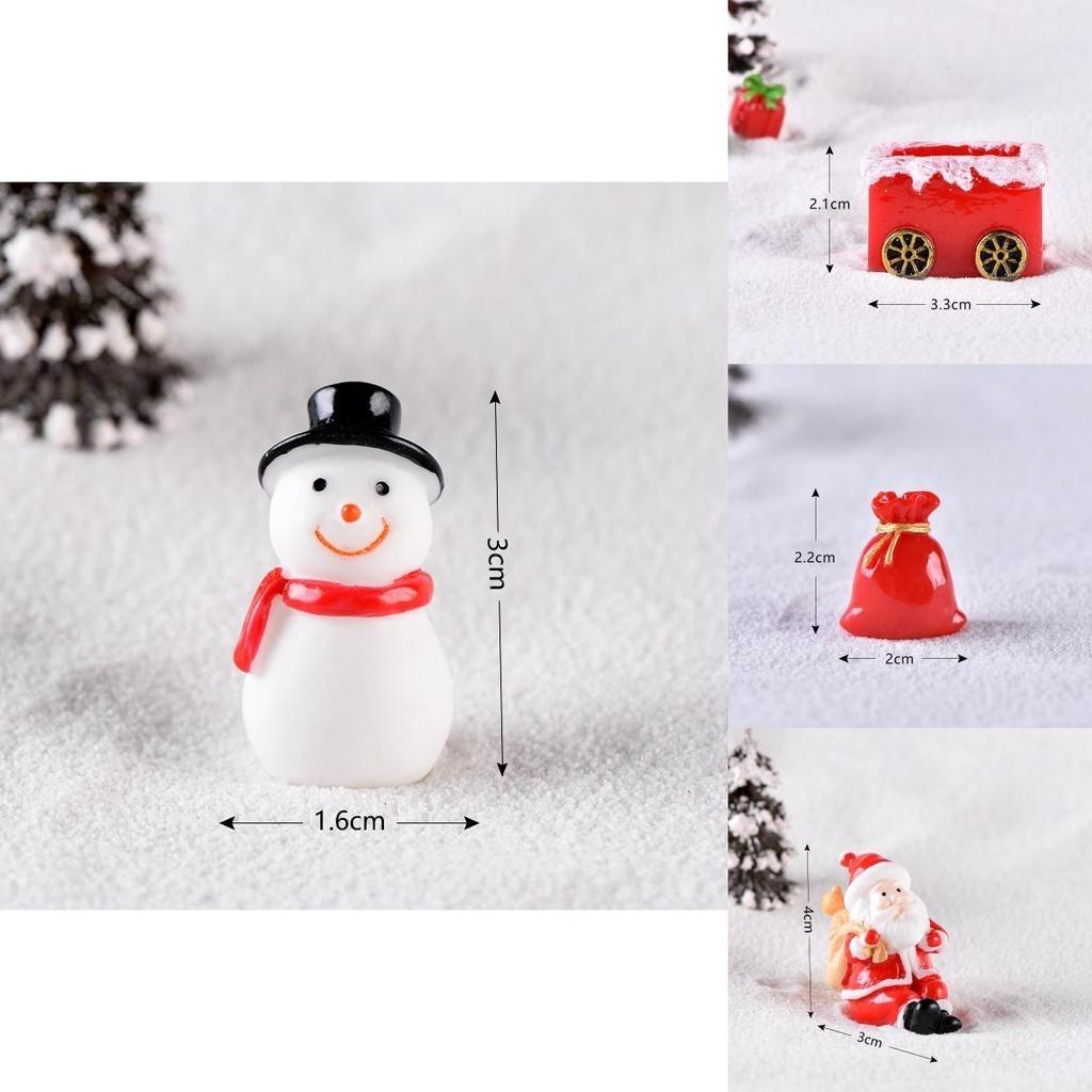 Schattige Mini Kerstversieringen met Hars Kerstman en Sneeuwman Micro Landschappen