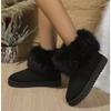 2024 Women's Plus Size Snow Boots, Furry Snow Boots, Warm Cotton Boots, Waterproof Low Cut Cotton Shoes