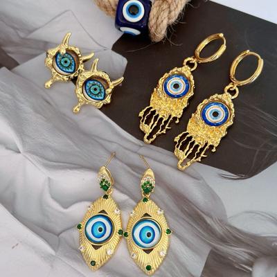 Heißverkaufte Übertriebene Nationale Design Retro Persönlichkeit Teufelsaugen Ohrringe Einfaches Symbol der Freiheit Ohrringe Schmuck