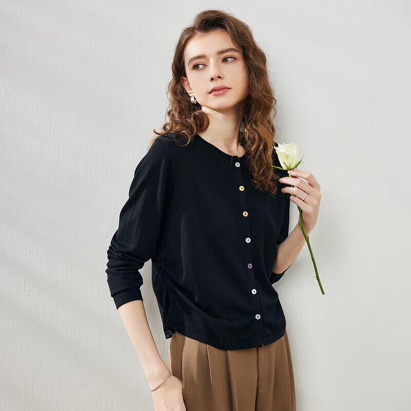 Women's Lyocell Tencel Knit Long Sleeve Thin Cardigan