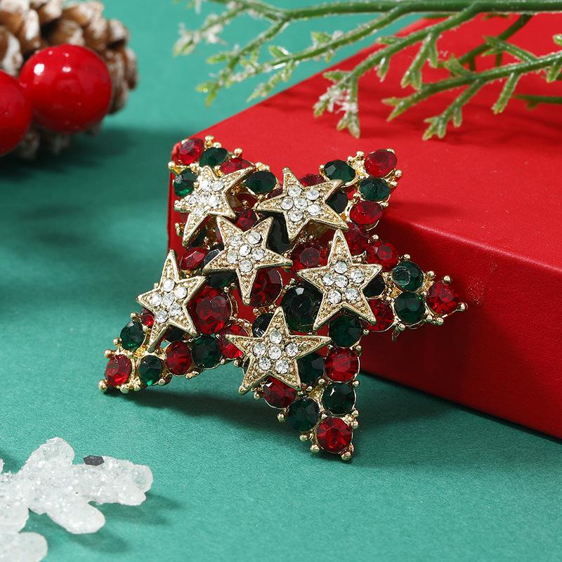 Exquisite Rhinestone Christmas Bell Brooch and Lapel Pin Ornament
