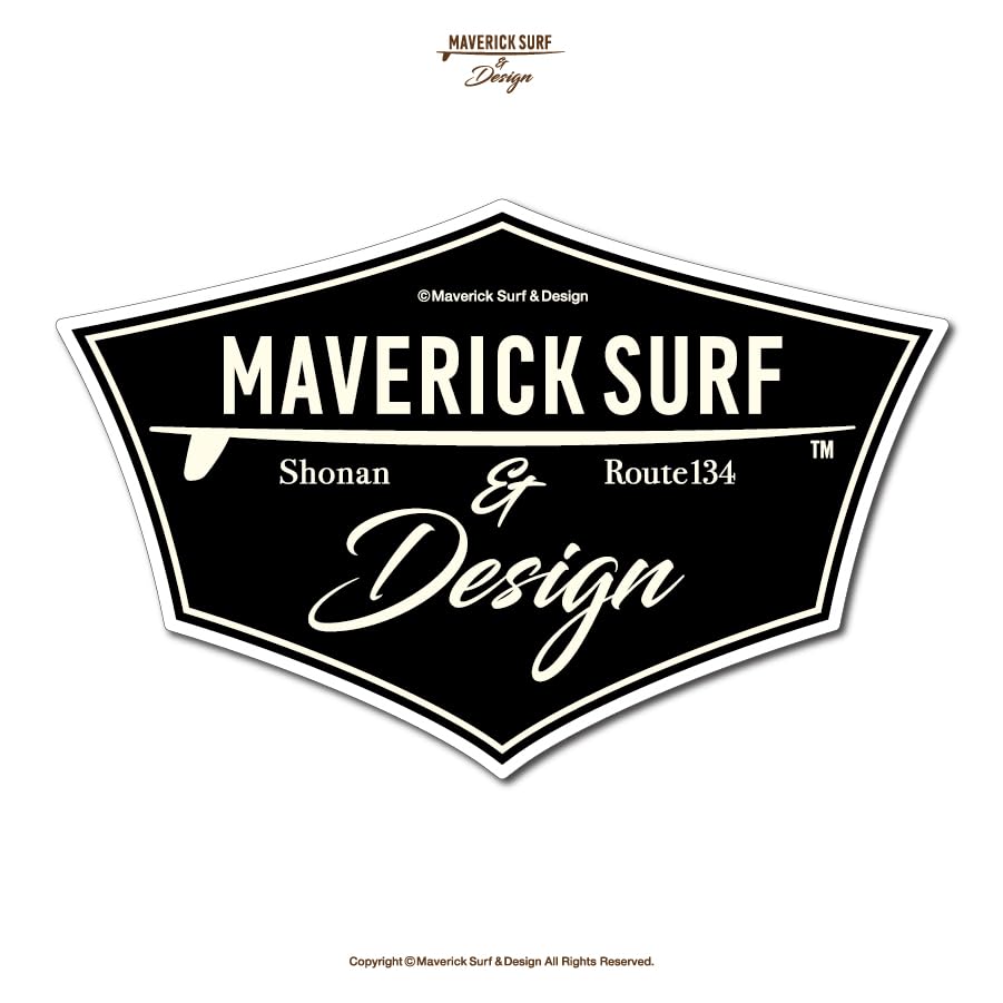 Maverick Surf & Design Maverick Surf & Design Signature Sticker st-001-msd-bk / Black Surf Sticker Car Decal