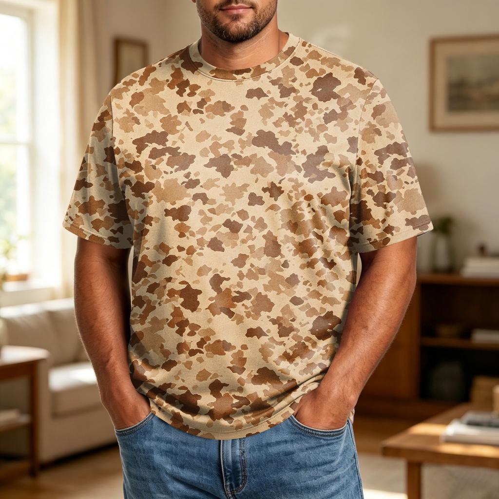 Camiseta Informal Transpirable Cómoda de Manga Corta con Cuello Redondo para Hombre Talla Grande Tejido Suave Top de Verano