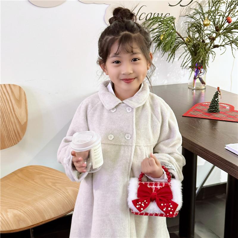 Stylish Girls Pearl Handbag With Chic Chain Strap And Adorable Bow Pattern For Toddlers