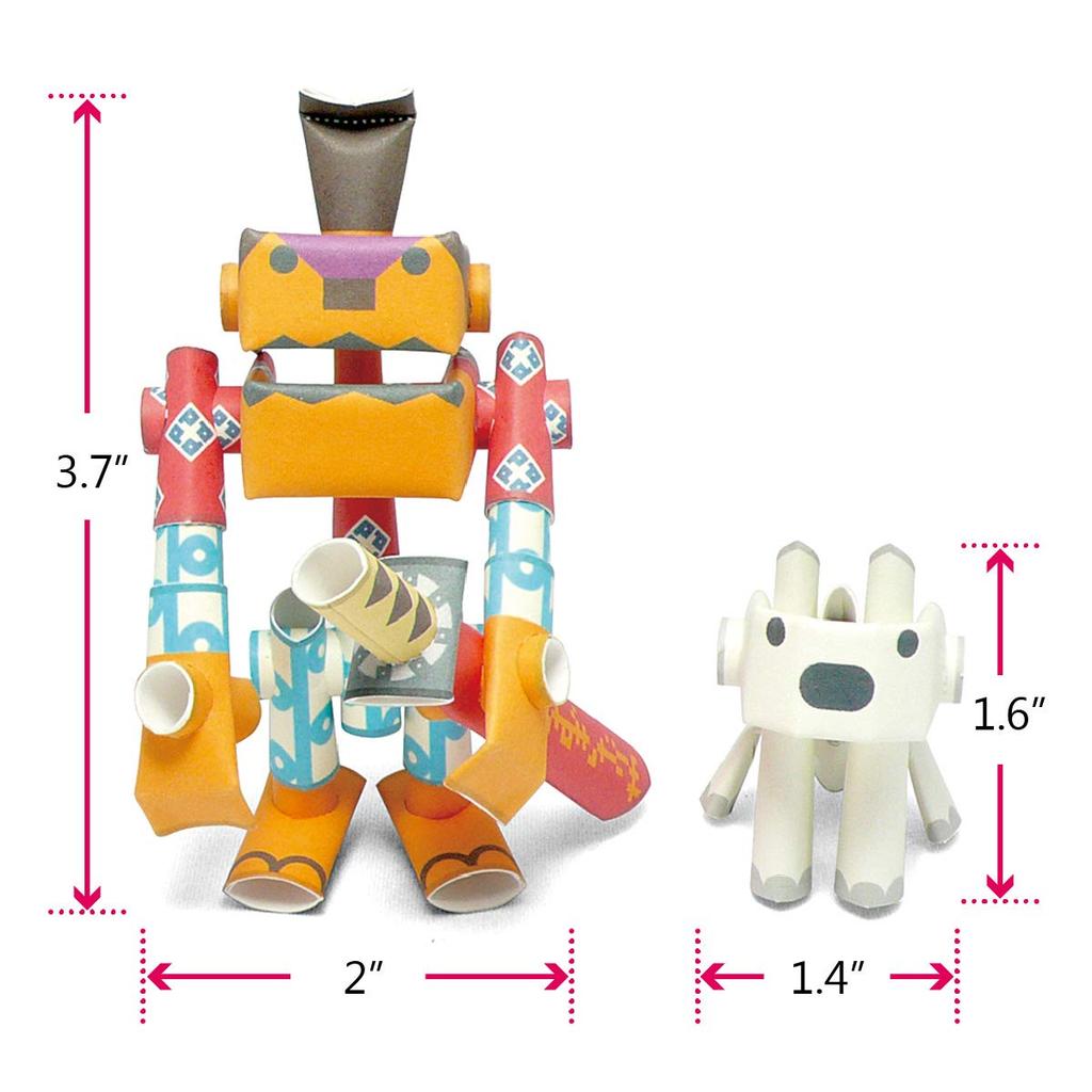 PIPEROID Rokusuke & Hachi - Paper Craft Kit for Kids and Adults - Great for Origami Lovers