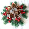 10pcs Artificial Floral Decor Christmas Pine Cone Red Christmas Berry Pine Cone Christmas Ornament DIY Home
