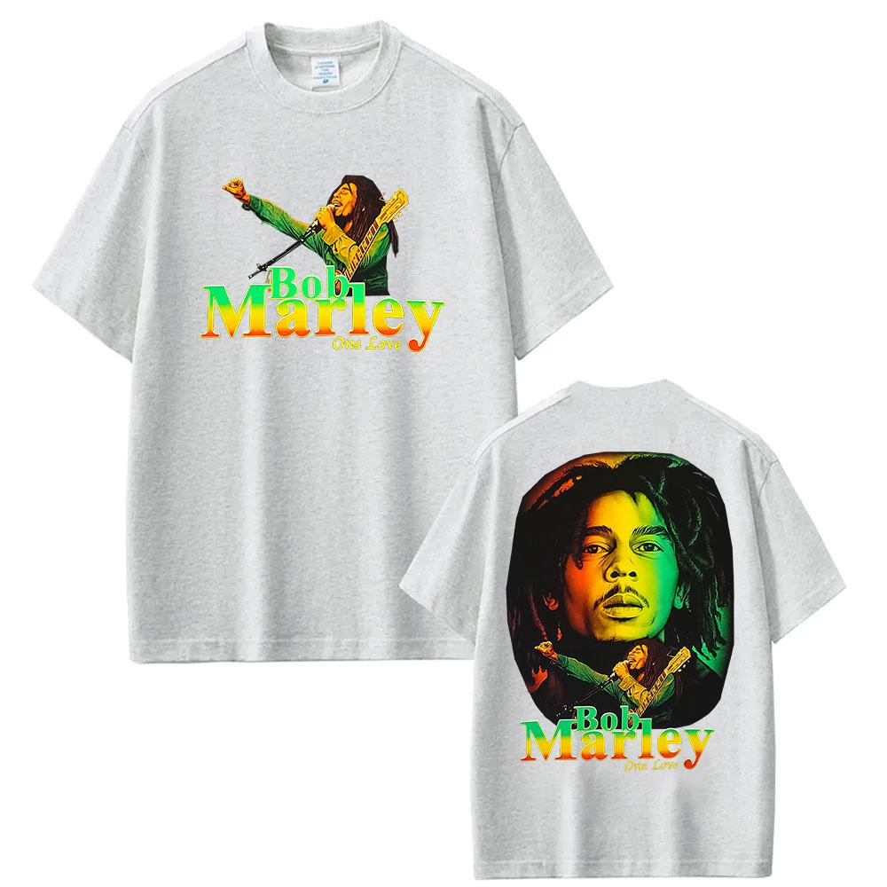 Rapper Bob Marley One Love Tour 2025 Graphic T Shirt Mens Vintage Hip Hop Short Sleeve Tshirts 100 Cotton Tshirt Streetwear