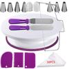 255-Piece Cookie and Cake Piping Set: Turntable, Baking Tools, Bags, and Scraper