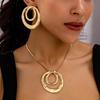 Elegant Geometric Round Necklace and Earring Set for Women