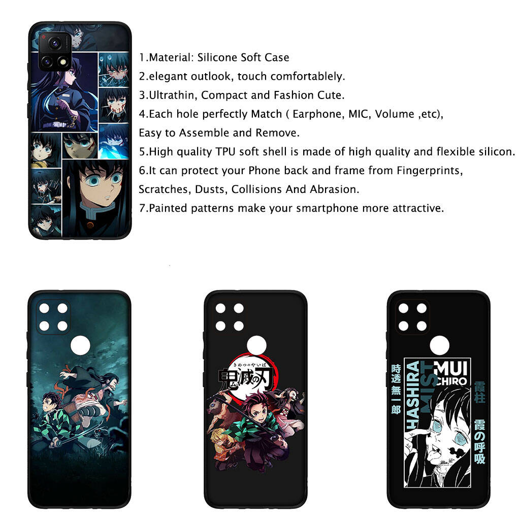 For Motorola Moto Edge 70 60 50 G54 G86 Samsung Galaxy S25 iPhone 17 16 15 Xiaomi Redmi Note 14 Pro Max Phone Case Demon Slayer Muichiro Tokito Cover