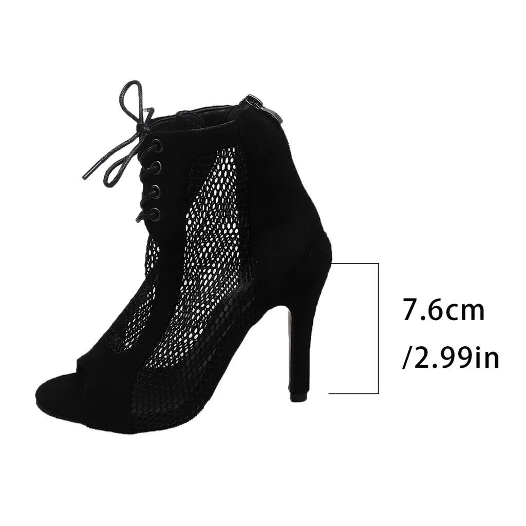 Fashion Women Sandals Lace-up Peep Toe Casual Mesh High Heels Shoes for Women New Fashion Cross Strap Sexy High Heels Sandals Woman