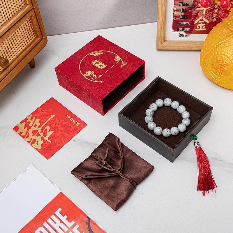 Tassel Heritage Jewelry Storage Box with Gold Silver Ornament Design