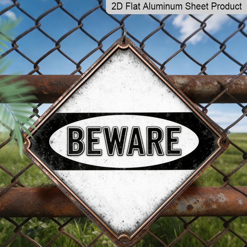2D Flat -1pc, Decoration Gift with A Dangerous Warning Theme for A Colleague, Featuring A Vintage Metal Sign, Suitable for Decorating Offices 20*20cm