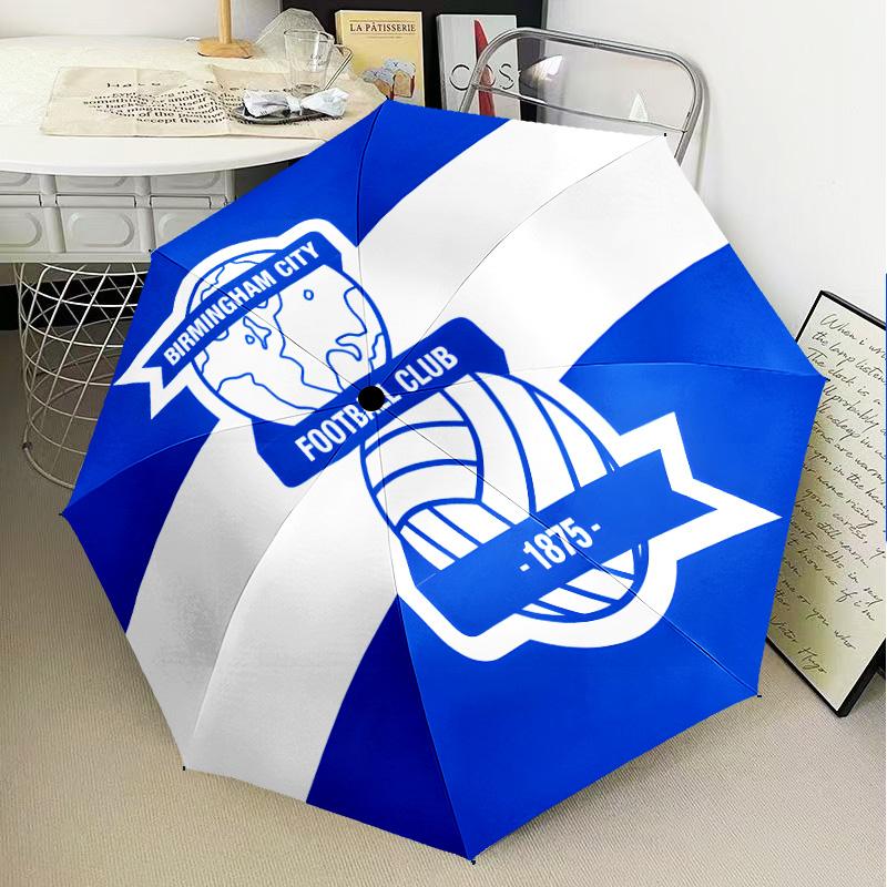 1PC Birming-ham Football Club Printed Umbrella Folding umbrella, automatic umbrella 8-Frame for Travel, camping Fan gifts Christmas Gifts