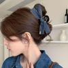 Advanced Denim Bow Gray Hair Clip - Fashion Essential 2025