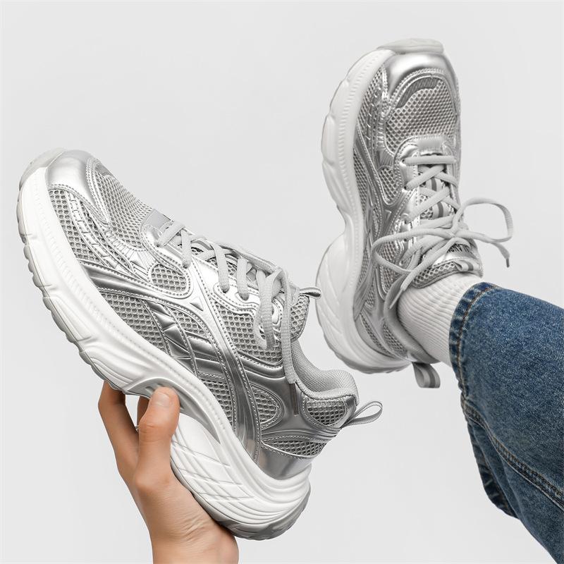 Couple trend niche mesh breathable women's summer new platform sports casual shoes