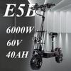 TOURSOR E5B Adult Foldable Scooter: 6000W, 85km/h, 120km Range, 60V40AH Battery, 11-inch Off-road Tires