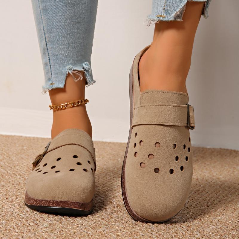 Fashion Hollow Women's Mules Shoes Suede Fashion Autumn Slippers 2025 New Casual Slingback Sandals Classical Cozy Zapatillas De Mujer