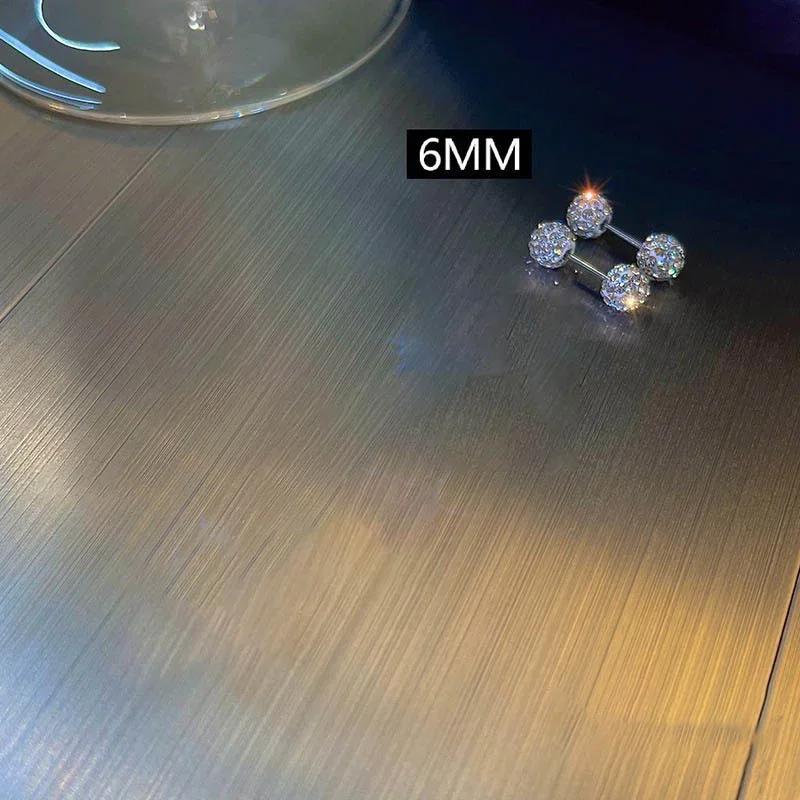 

Трендовые Унисекс Женские Мужские Серьги-гвоздики с круглым шариком из кристалла циркония Модные Блестящие Пирсинг хряща Циркон Оптом