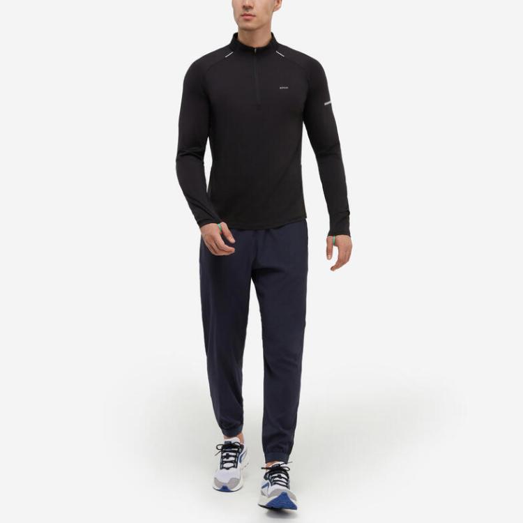 DECATHLON KIPRUN 500 Series Sweat-Wicking Breathable Comfortable Long Sleeve T-Shirt Men's Smoky Black