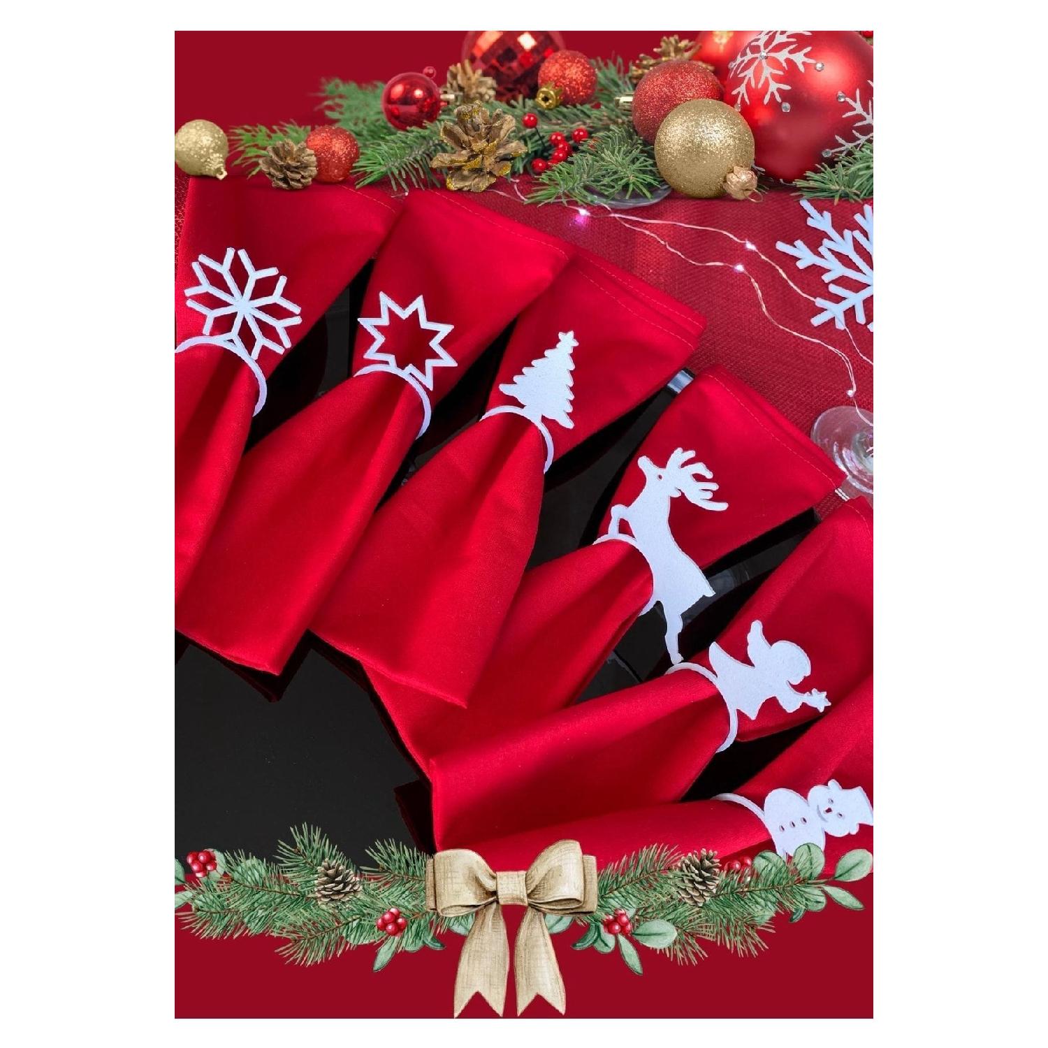 

Кольцо для салфетки рождества металла/цвет серебра кольца салфетки (набор из 6 шт.) серебряный