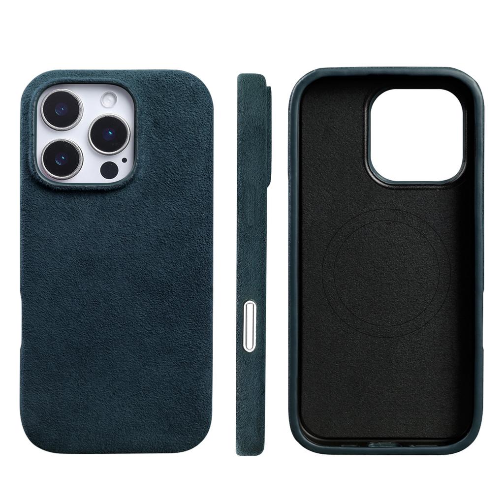 Magnetic Alcantara Suede Phone Case for iPhone 17 Pro Max Air 17 16 Pro 15 14 Plus 13 12  All-inclusive Wireless Charging Cover